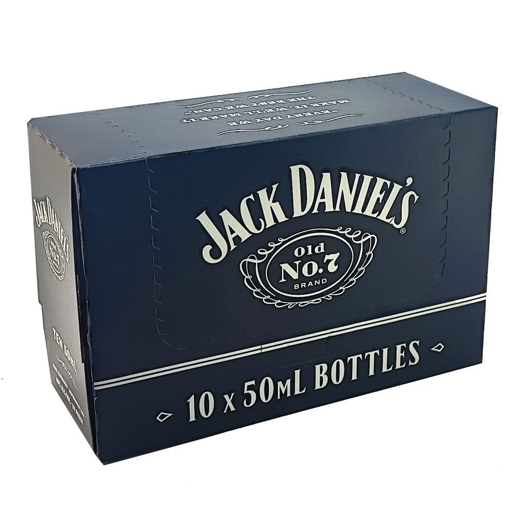 Pack de 10 Mini Botellas Whisky Jack Daniels Nº7 Plástico 5Cl