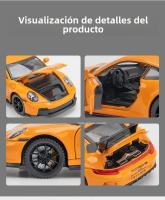 Coche De Deportes 911 GT3 a Escala 1/32 Con Sonido Luz Y Función Retroceso Puertas Abiertas Regalo Para Niños Modelo De Cuerpo De Aleación Y Neumáticos De Goma - details 4
