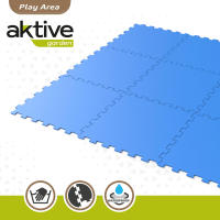 Aktive Garden - Protector de suelo 146x146 cm, 9 piezas, interior, exterior, resistente al agua, lavable a mano, goma eva, color azul, para piscinas, zonas de juego - details 2