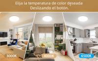 Lámpara De Techo LED Ultrafina 37cm 3 Colores Luz Interior Para Decoración De Habitaciones Cocina Dormitorio Sala De Estar Baño - details 2