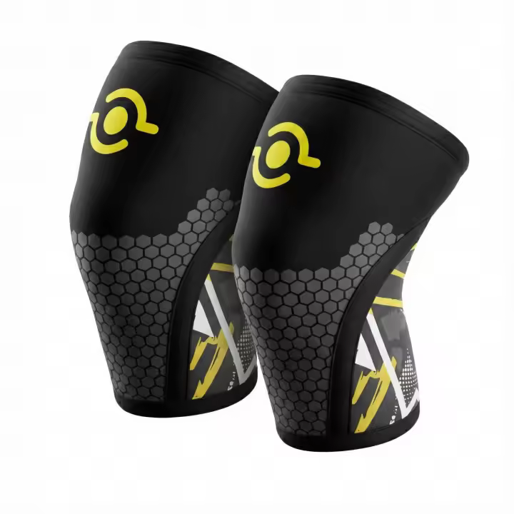 THEYET Rodilleras Compresión Neopreno 7mm ThunderShock V2 Soporte Ajustable Hombre y Mujer Gimnasio CrossFit Powerlifting Fitness Gym Halterofilia Protecciones deportivas para Rodillas Knee Pads Térmicas Elásticas Profesionales - 1