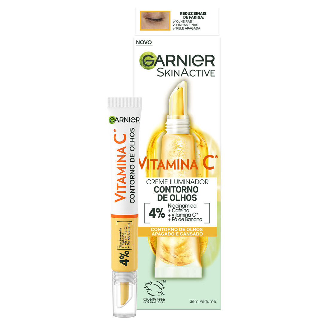 Garnier Crema Iluminadora Contorno de Ojos con Vitamina C + Niacinamida + Cafeína + Polvo de Banana 15ml