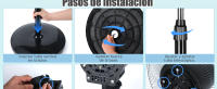 Artree | Ventilador de Pie Potente 75W, 3 Velocidades Ajustables, Silencioso, Oscilante, Altura Regulable, Base Reforzada. Ventilador para casa, dormitorio, oficina. Negro - details 5
