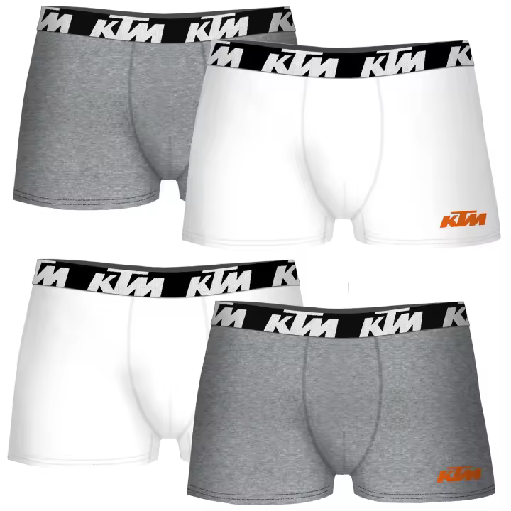 Set de 4 calzoncillos bóxer ktm blanco y gris claro - 1