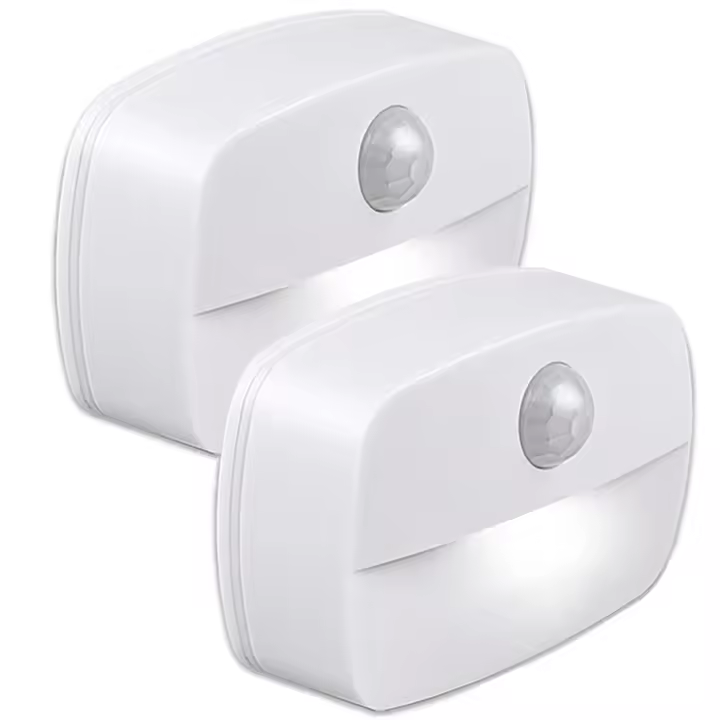 Luz Nocturna LED Con Sensor De Movimiento Para Interior Pega En La Pared Iluminación Para Pasillo Escalera Baño Armario Dormitorio Batería Incluida - 1