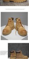 Botas De Moda Para Hombre Cuero Microfibra Marrón Antideslizantes Trabajo Casual Cowboy Botas Plataforma Cómodas Primavera/Tienda - details 11