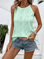 Chaleco De Verano Para Mujer Nuevo Jacquard Hueco Suéter Tejido Sin Mangas Moda Transpirable Casual Top Para Mujer - details 23