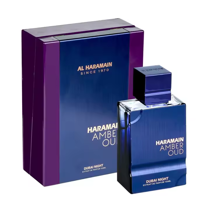 Perfume Amber Oud Dubai Night 100ml por Al Haramain - Fragancia Extrait Unisex con Notas Especiadas y Amaderadas, Estilo Lujo Árabe - 1