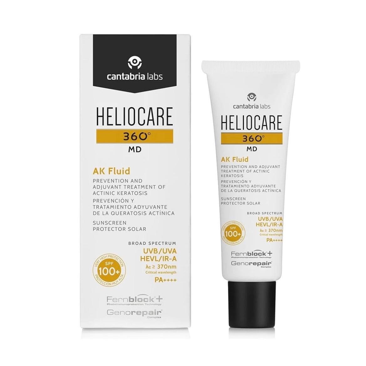 Heliocare 360º MD AK Fluid 100 SPF / 50 ml / Protección Solar / Prevención Queratosis Actínica, Textura Fluida