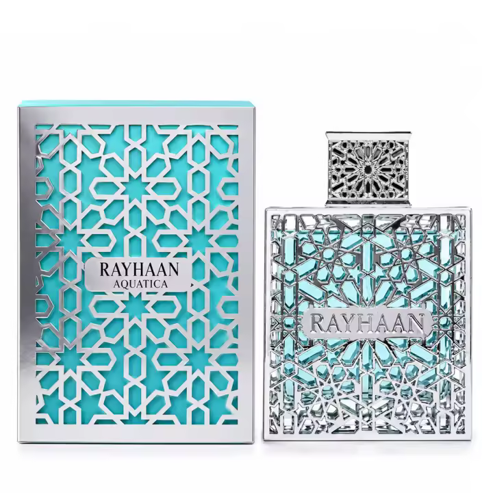 Rayhaan Aquatica Eau de Parfum Hombre 100 ml – Perfume Árabe Acuático Tropical con Lima, Coco, Bergamota, Jazmín, Ron y Haba Tonka - 1