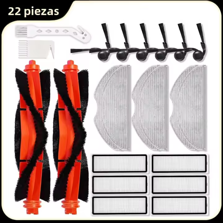 Kit De Accesorios Para Aspiradora Robot Xiaomi S40C / E101 Cepillo Principal Filtro HEPA Cepillo Lateral Paño De Mopa Piezas De Repuesto - 1