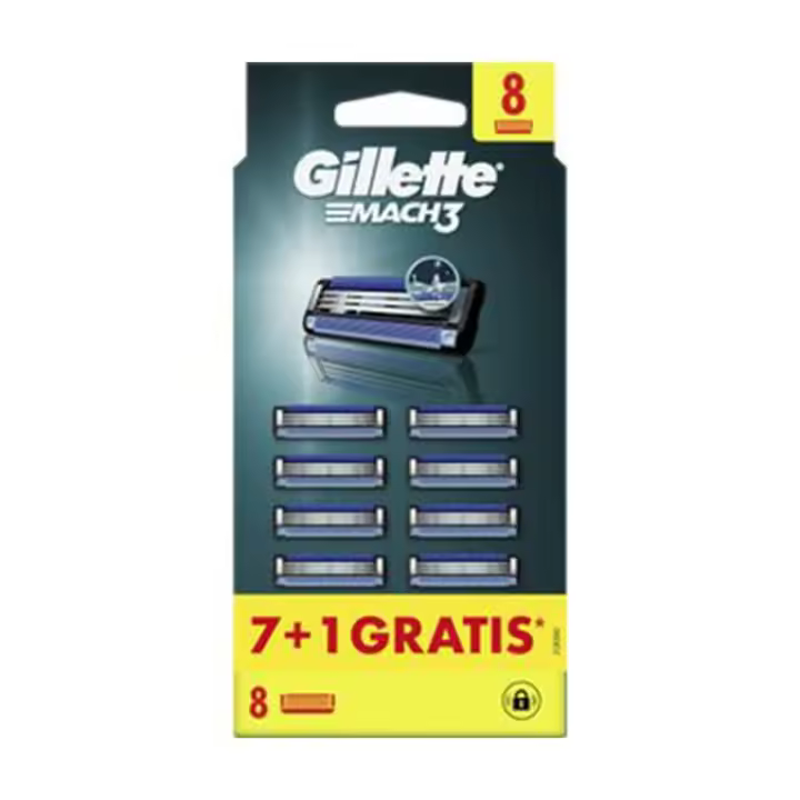 gillette mach-3 cuchillas 7+1 recambios - 1