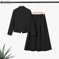 ZANZEA Traje De Mujer Elegante De Otoño 2025 Con Blazer De Manga Larga Y Vestido 2 Piezas Moda Trasero Elegante Oficina OL - details 8