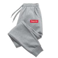 Pantalones De Lijero De Algodón Para Hombre Con Estampado De Lujo Y Forro De Fleece Para Otoño E Invierno Pantalones De Correr Cálidos Y Rectos Para Exteriores - details 2