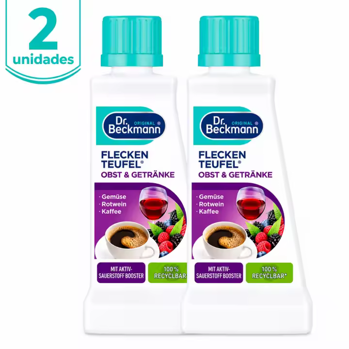 Dr. Beckmann Frutas y Bebidas Quitamanchas 2 x 50 g Eliminador de manchas de vino café frutas zumos té cacao prelavado Pack 2 unidades - 1