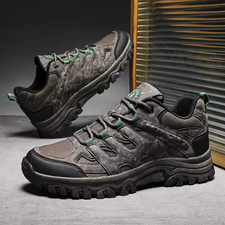 Zapatos De Senderismo Para Hombres Comodidad Antideslizante Suela Gruesa Resistente Al Desgaste Zapatillas De Moda Para Caminar Con Laces - 1