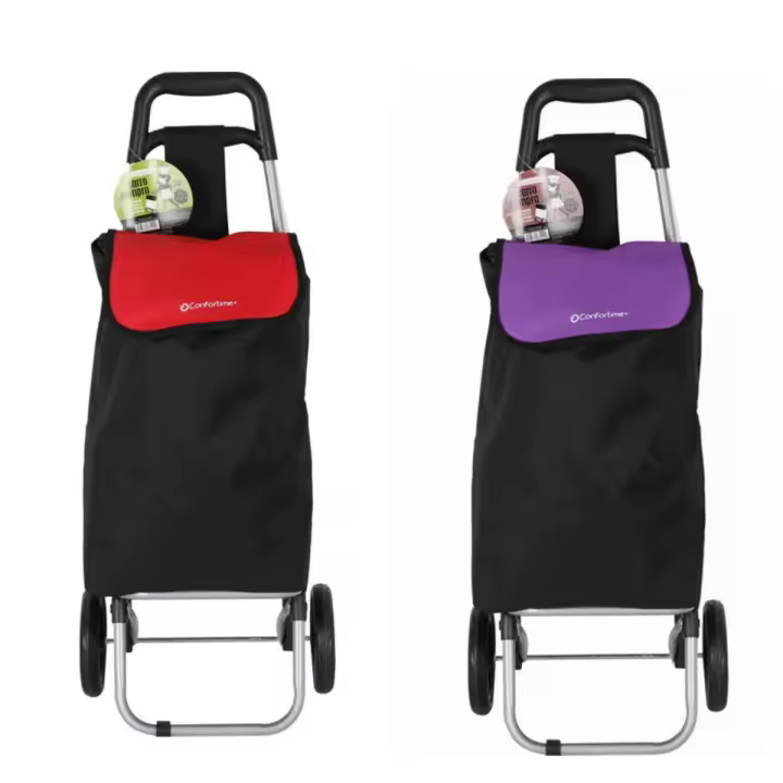STARLEY- Carro de la Compra de 2 Ruedas, Carrito de la Compra para Supermercado , Bolsa Principal de 40L, Bolsillo Posterior, 90 x 30 x 35cm - 1