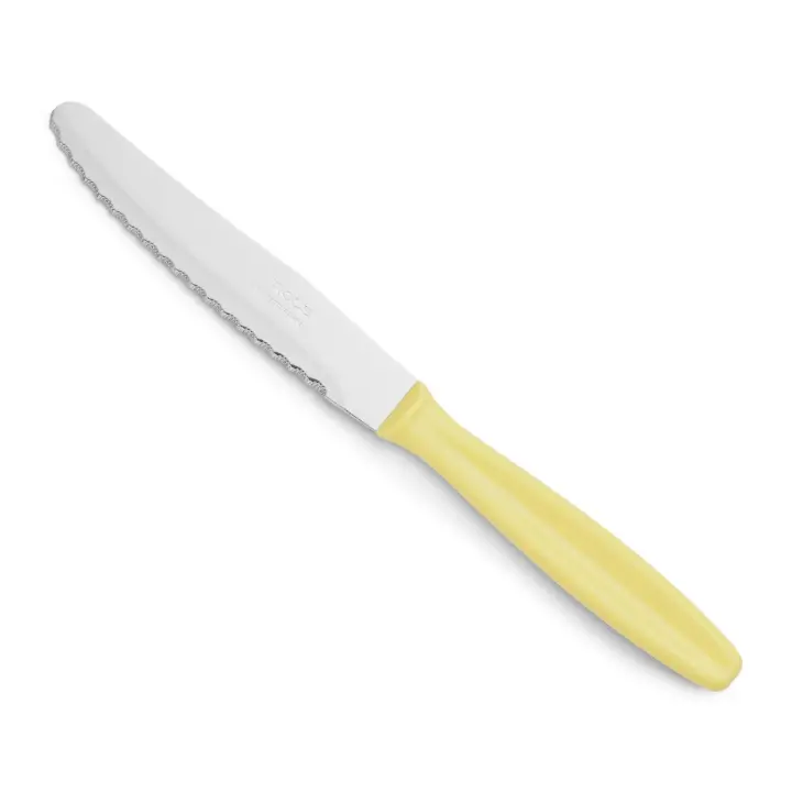 Arcos Cuchillos de Mesa - Hoja Serrada Acero Inoxidable NITRUM 105 mm - Cuchillo de Postre Manejable - Mango Polipropileno Crema - Serie C - 1