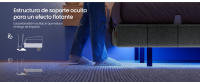 VASAGLE Marco de Cama Flotante, 140 x 200 cm, Bordes Acolchados, LED, 2 Tomas de Corriente, 1 Puerto USB-A, 1 Puerto USB-C, 1 Puerto USB-A Posterior, Carga de 500 kg, Gris Pizarra - details 6