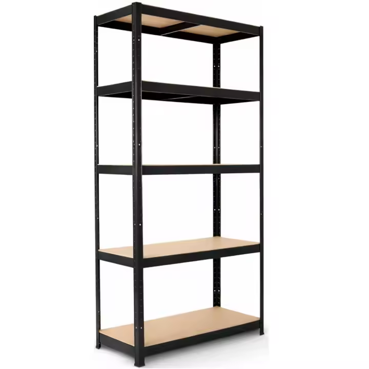 AREBOS Estantería Pesada 180 X 90 X 40 Cm | 875kg Capacidad de Carga | 0,63 Mm | 5 Tableros MDF | Estantería de Almacenaje | Estantería Sin Tornillos | Estantería de Taller | Negro - 1