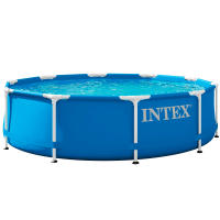 INTEX - Piscina desmontable redonda, Metal Frame, estructura tubos acero, lona tricapa PVC- Poliéster, interior efecto gresite, conexiones de Ø32 mm, a partir de 6 años, piscinas circulares, piscina jardín - details 7