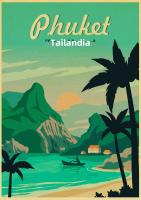 Pintura Vintage Art Detallada Vistas De Nueva York Londres Italia TAHITI Posters Retro Viajes Ciudades Paisaje Arte Pared Imagen - details 5