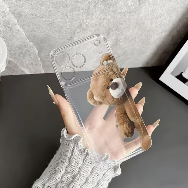 Funda De Teléfono De Oso De Peluche Para iPhone 17/16/15/14/13/12/11 pro Max/XS/XR/XSMAX/7/8/6/6S Compatible Con Varias Modelos De iPhone - 1