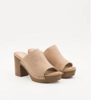 Paloma Wang sandalias mujer mules con tacón alto y plataforma efecto madera con tachas - details 19