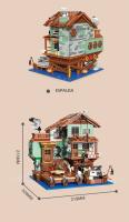 Bloques De Construcción Creativos De Pesca Cabin Wharf Modelo De Pueblo Con Figuras Mini Bricks Juguete Para Niños - details 1