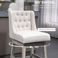 HOMCOM Juego de 2 Taburetes de Bar con Respaldo, Giratorios 180°, Taburetes Altos de Cocina con Reposapiés, Patas de Madera, para Salón, Comedor - details 9