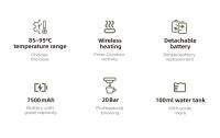 HiBREW H4C BARISTA ULTRA, Portable Coffee Machine, Detachable Battery, Wireless Heating, AdjustableTemperature (85~95°C), Professional Bottomless 51mm Portafilter, 20-BarHigh Pressure, 100mL Water Tank, with Aluminum Alloy Stand, 7500mAh Battery - details 2
