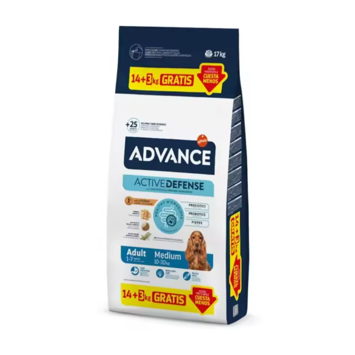Advance Adult Medium Active Defense con Pollo Pienso para Perros - 1