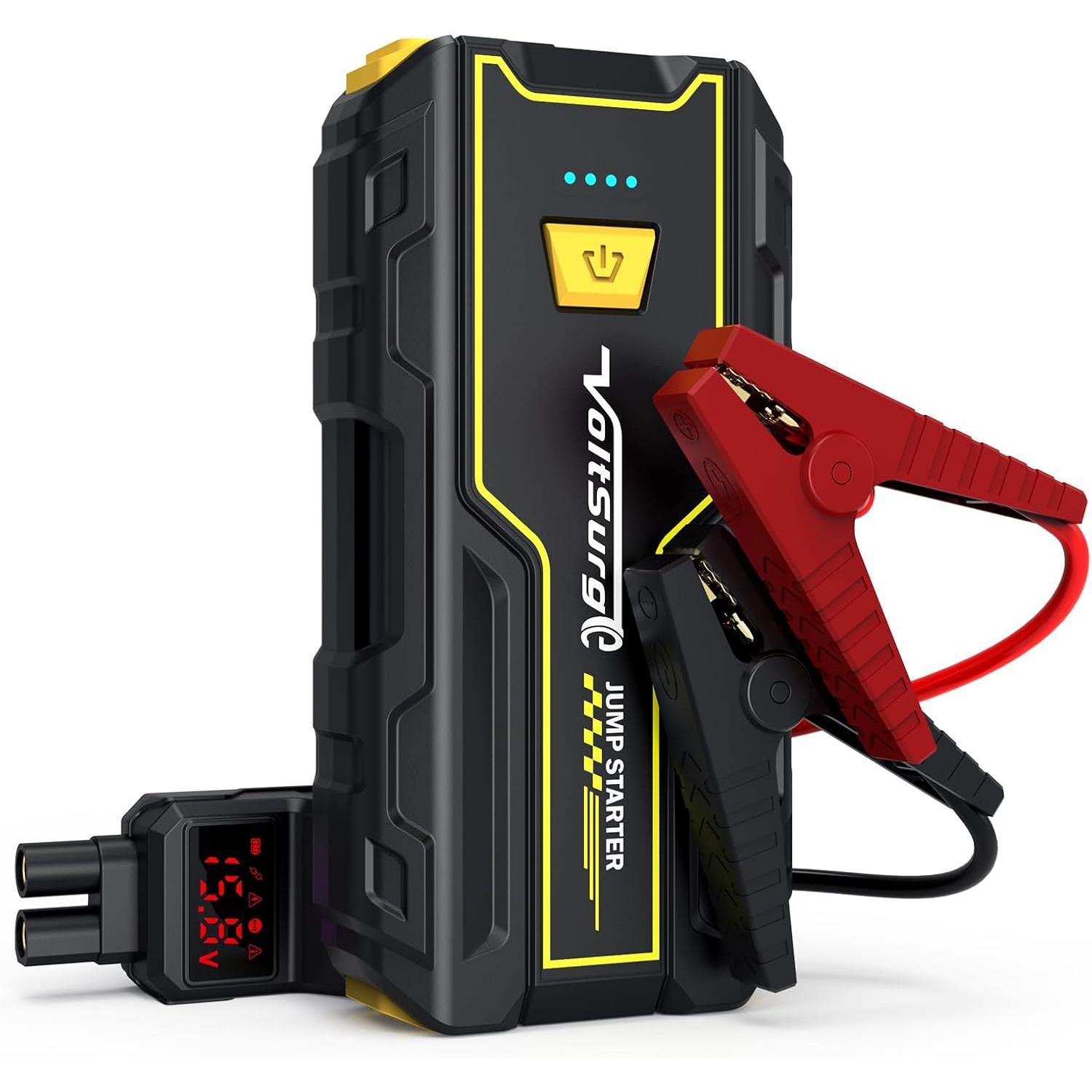 Arrancador de batería de coche, 3000 A, arrancador de emergencia para coche/moto (motores de gasolina de hasta 7,0 l o motores diésel de 5,5 l), linterna led, puerto USB para smartphone