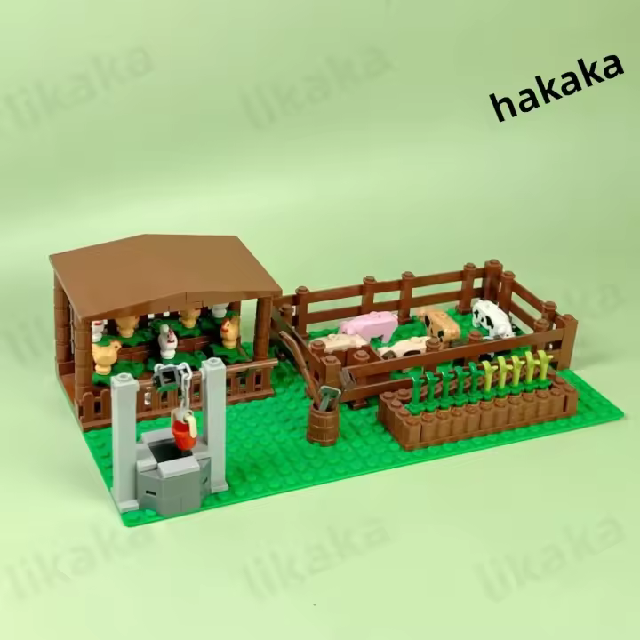 Bloques De Construcción De La Ciudad Y La Granja MOC Animales Cerdo Juguetes Montessori Para Niños Regalo Compatible Con Amigos Bloques DIY De Plástico ABS Para Edad 3-18+ - 1