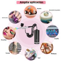Kit De Aerógrafo Portátil Para Uñas Con Compresor Mini Pistoleta De Pulverización Para Pintura De Uñas Maquillaje Y Modelado De Artesanía - details 1