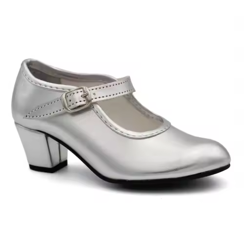 Zapato flamenco Pasos de Baile 22 Plata. Hecho en España - 1