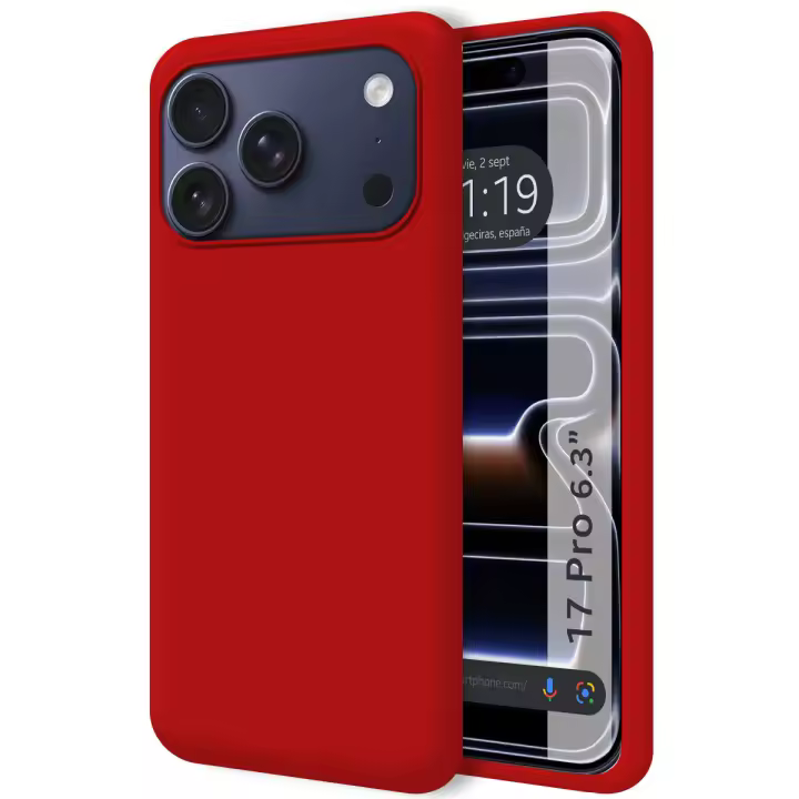 Funda Silicona Líquida Ultra Suave para Iphone 17 Pro (6.3) color Roja - 1