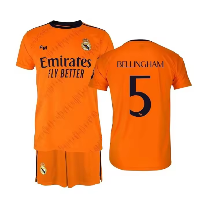 Real Madrid Conjunto Niño Camiseta y Pantalón - Bellingham 5 - segunda Equipación de la Temporada 2024-2025 - Réplica Oficial 2425KITBEL2 - 1