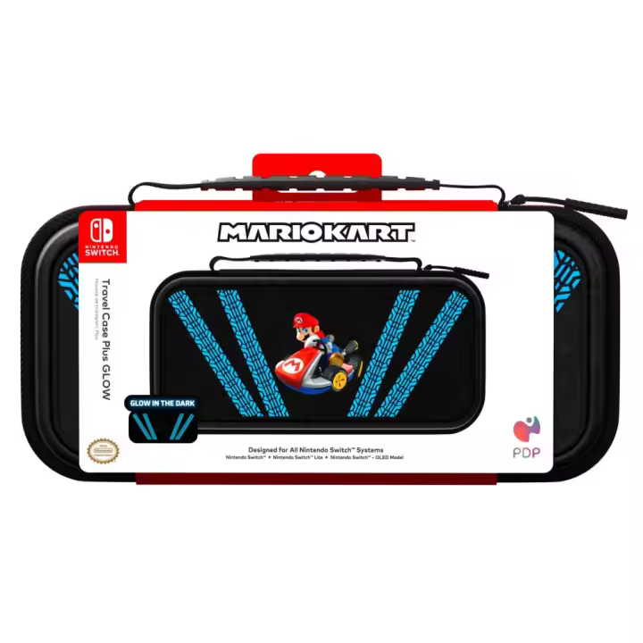 FUNDA TRAVEL CASE PLUS GLOW MARIO KART DRIFT NINTENDO SWITCH Nintendo Switch - Switch Oled - Nueva a estrenar - PDP - Bolsa para Switch DC - 1