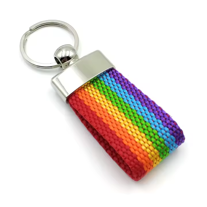 FJR franartPiel - Llavero de tela colores bandera arcoíris orgullo gay LGTBI hecho a mano - 1