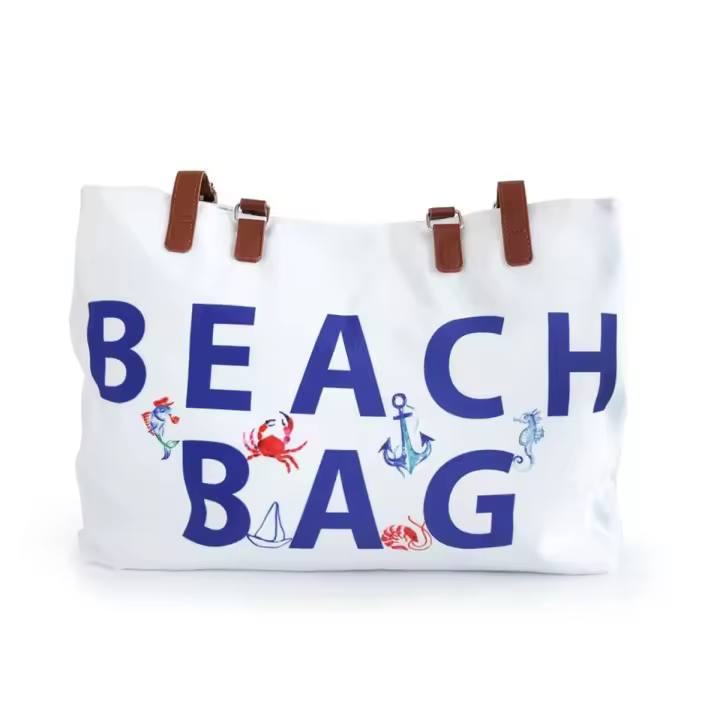 Anemoss Bolsa de playa Beach azul y blanco 50x28 cm PVC y poliéster mujer unisex - 1