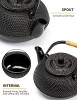Tetera de Hierro funda, juego de Té Para chimenea, Tetera negra de Maple inoxidable para el hogar, 900ml - details 1