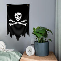 Bandeera De Pirata Jolly Roger 30x50CM En Poliéster Impresa Tapiz De Calavera Y Boneco Para Decoración De Halloween - details 3