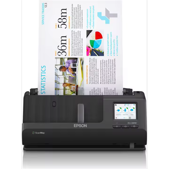 Epson ES-C380W Escaner Compacto WiFi A4 600dp Negro - 1