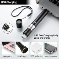 Puntero láser verde de larga distancia, linterna táctica de larga distancia con enfoque ajustable verde, interfaz USB, adecuada para interacción con mascotas/escalada/caza/reunión - details 2