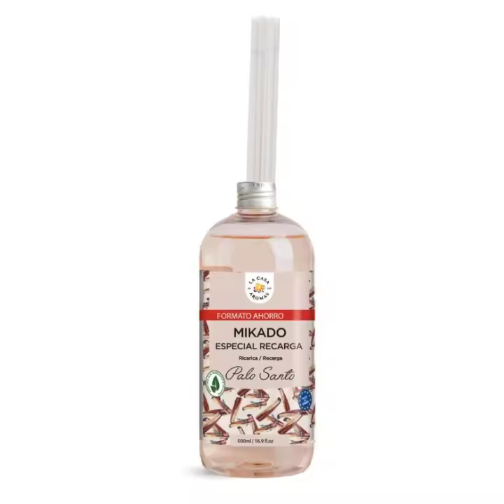 La Casa de los Aromas Mikado Reposicion PALO SANTO NOVEDAD 2025 botella 250ML,500ML,1000 ML con palitos de recambios Ambientador Fragancia DURADERA Calidad garantizada - 1