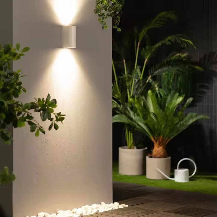 Ledkia Aplique de Pared Exterior Iluminación Doble Cara Gala Blanco Blanco - 1