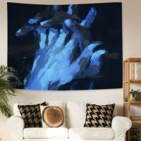 Tapiz De Pintura Azul Con Manos Arte Para Pared De Sala De Estar Dormitorio Decoración De Habitación Incluye Kit De Instalación Gratis - details 3