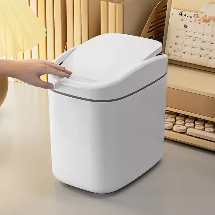 Mini Papelera De Escritorio Con Tapa Creativa Y Divertida Pequeña Caja De Basura Para Mesa De Trabajo Dormitorio Sala De Estar Coche - 1