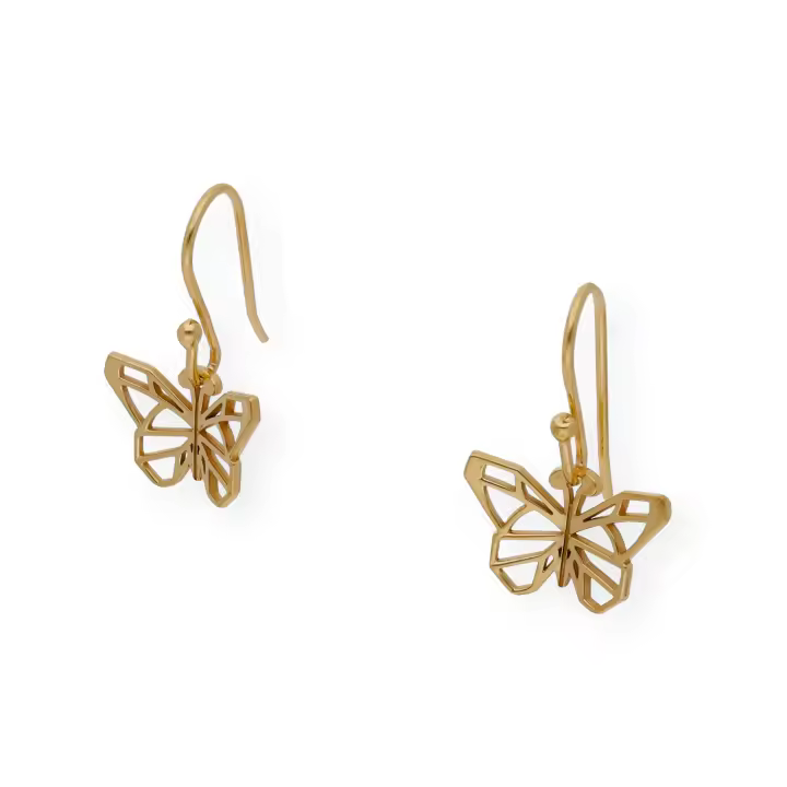 Castellano Joyeros - Pendientes Origami Mariposa Plata Ley 925 Bañada Oro 18K - 1